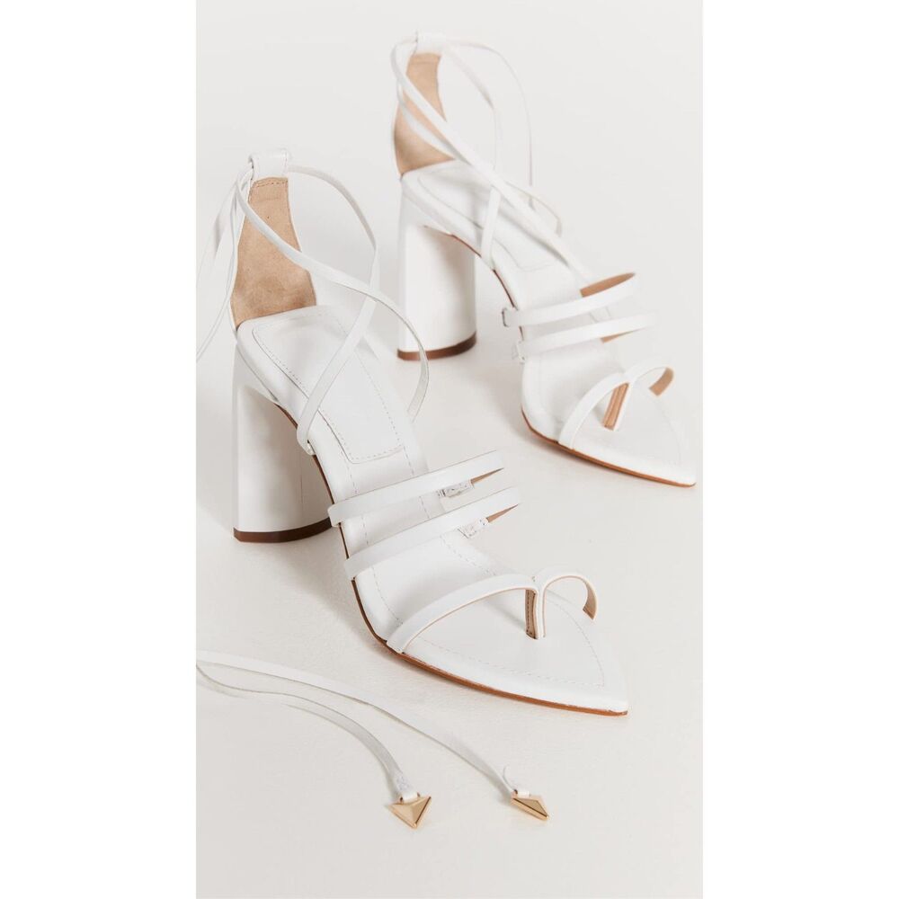 SCHUTZ Women’s Leaf Strappy Sandals – White Nappa Leather, Size 7 M - Picture 4 of 5